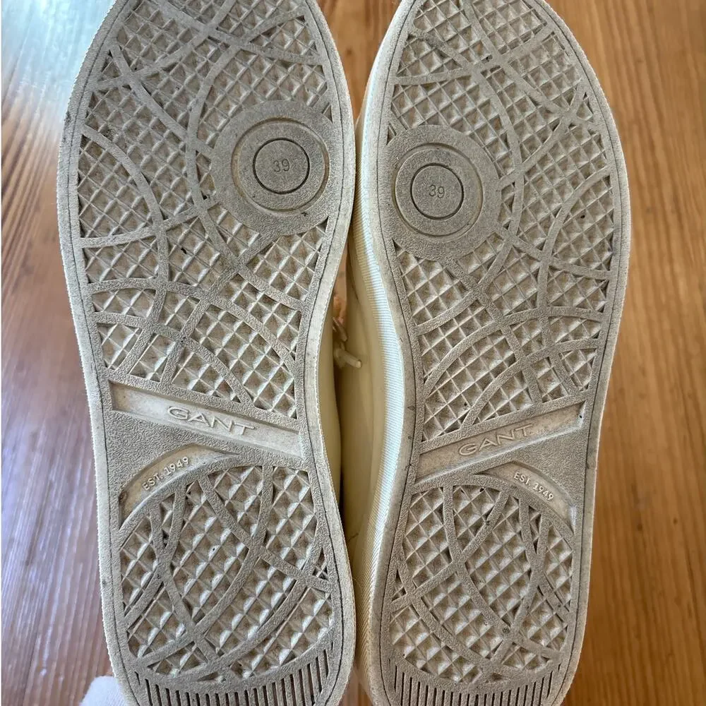 Gant Avona ivory white leather ribbon lace low‎ top sneakers SIZE 7.5